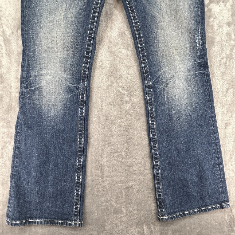 Miss Me Womens Easy Boot Sz 31 Jeans Measured 35x31 Rhinestone Western Cowgirl - Picture 5 of 12